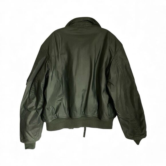 USAF Flight Jacket Cold Weather Men XL Green Genuine From USS D. D. Eisenhower - Picture 2 of 12